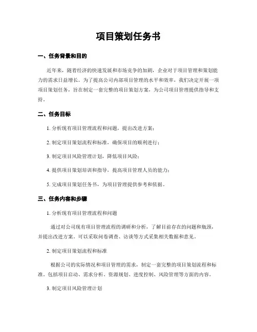 项目策划任务书