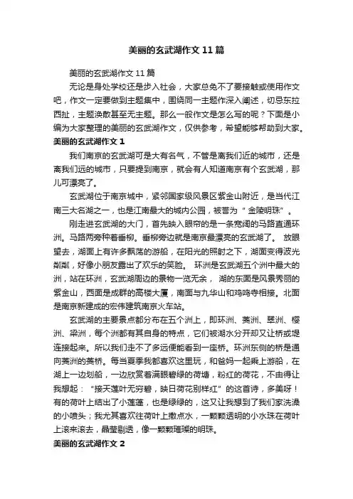 美丽的玄武湖作文11篇