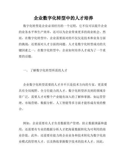 企业数字化转型中的人才培养