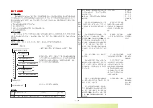 高中生物《细胞膜》教案11 沪科版第一册