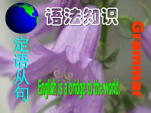 人教版高中英语必修一Unit4-Earthquakes定语从句