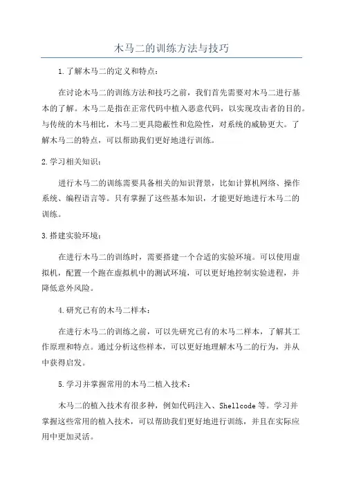 木马二的训练方法与技巧