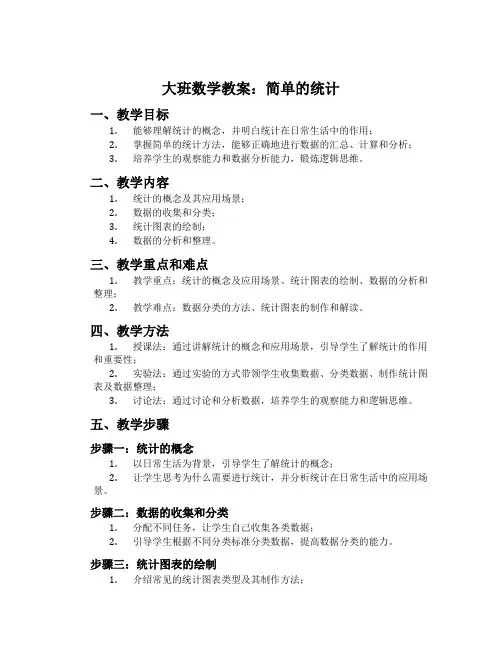 大班数学教案：简单的统计