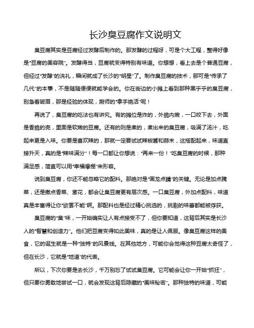 长沙臭豆腐作文说明文