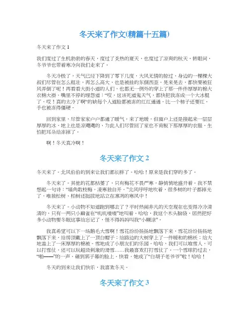 冬天来了作文(精篇十五篇)