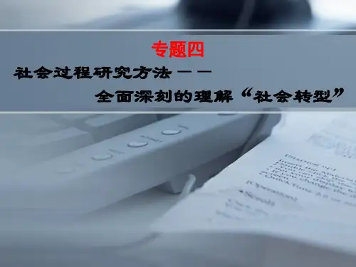 专题四 社会过程研究方法—— 全面深刻的理解“社会转型”