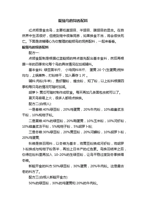 靛颏鸟的饲养配料