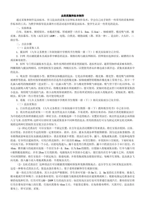虫的采集和标本制作