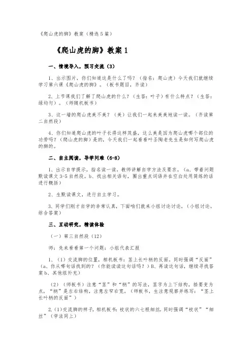 《爬山虎的脚》教案