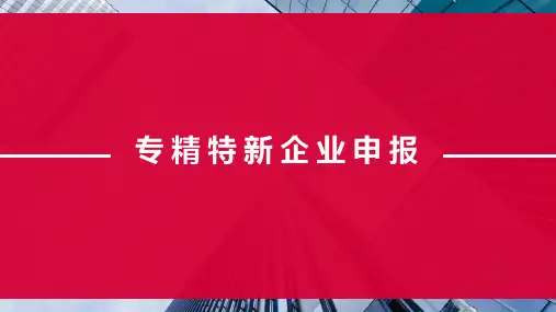 专精特新企业---培训课件