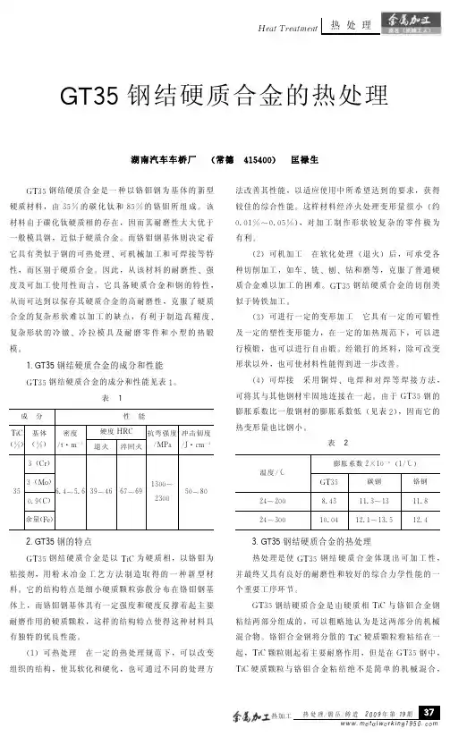 GT35钢结硬质合金的热处理