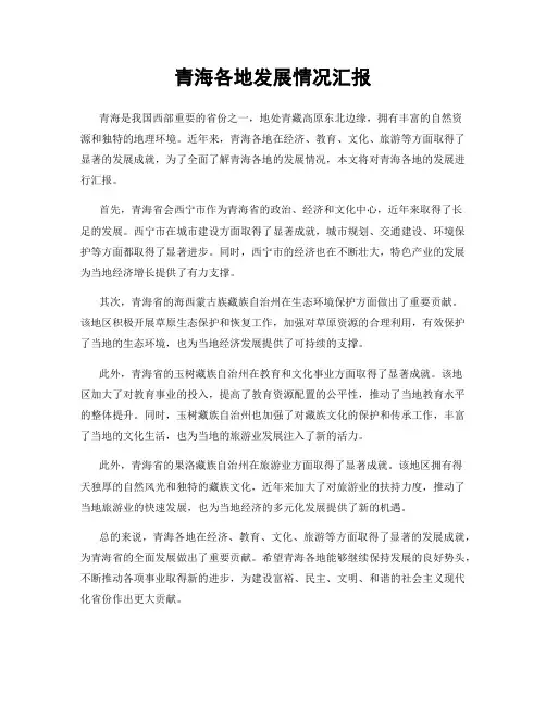 青海各地发展情况汇报