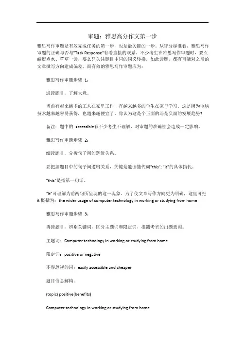 审题：雅思高分作文第一步