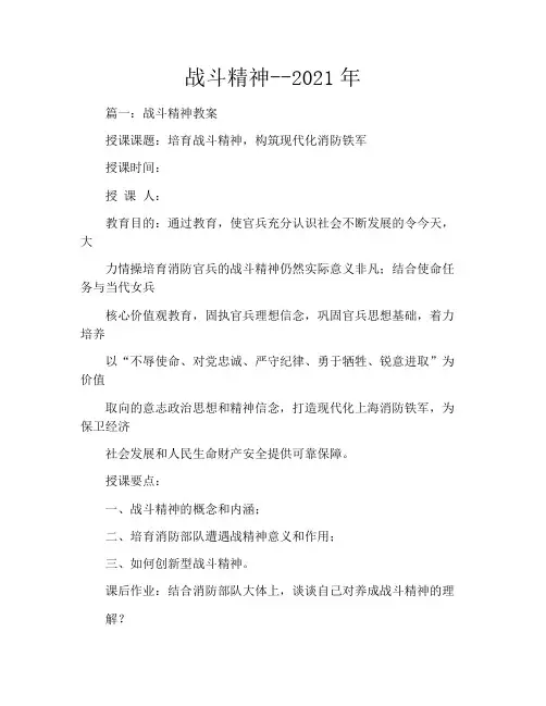 战斗精神--2021年