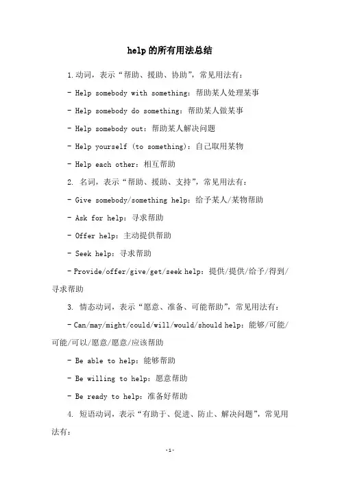help的所有用法总结