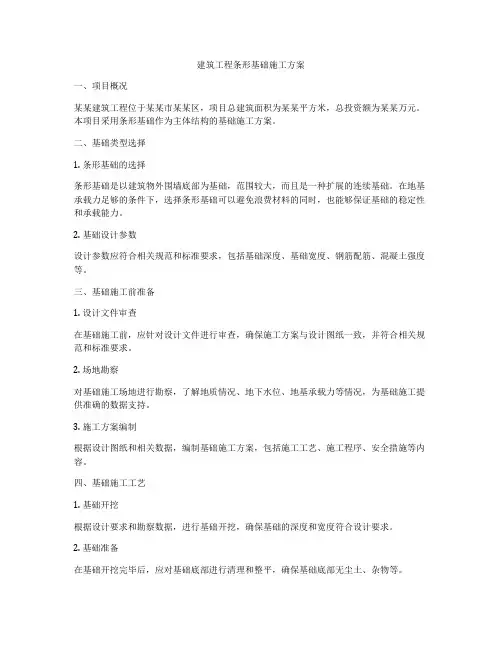 建筑工程条形基础施工方案