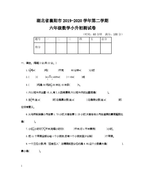 人教版六年级下册数学小升初测试卷(三)(含答案)-精编版