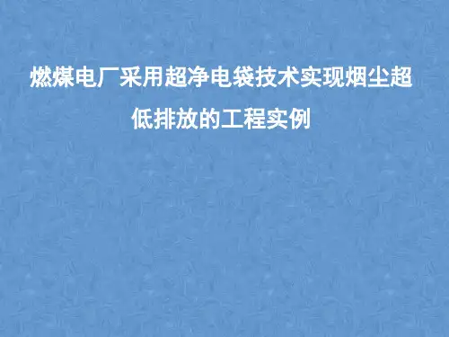 火力发电燃煤电厂采用电袋超低排放技术实现烟尘超低排放的工程实例