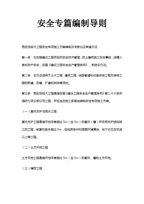 安全专篇编制导则