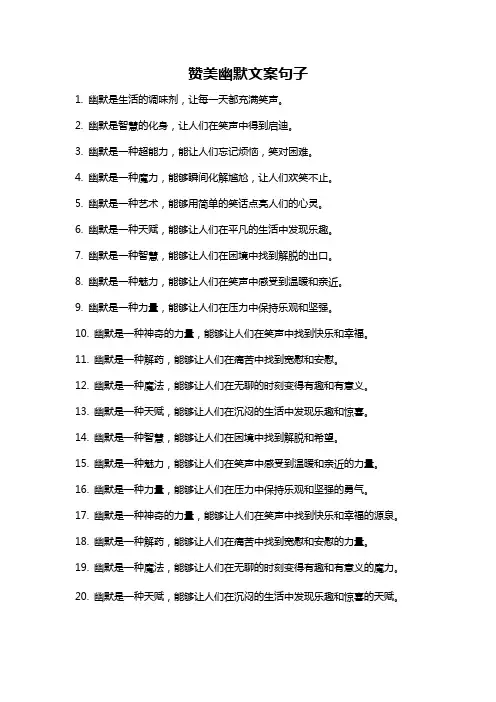 赞美幽默文案句子