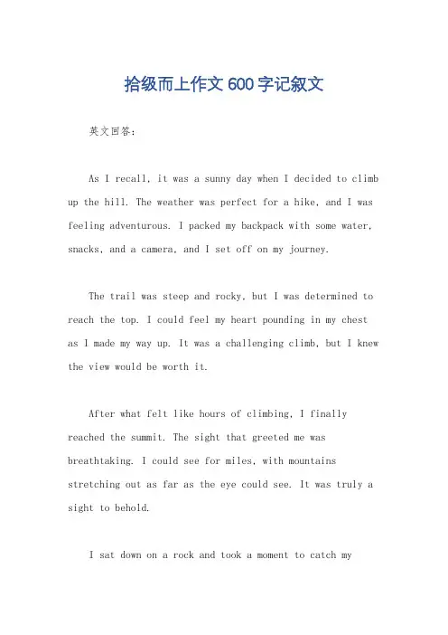 拾级而上作文600字记叙文