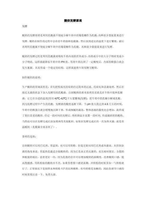 酸奶发酵原理