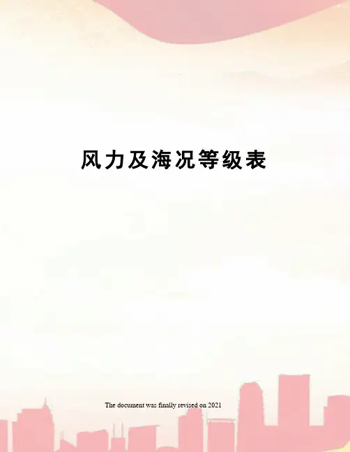 风力及海况等级表