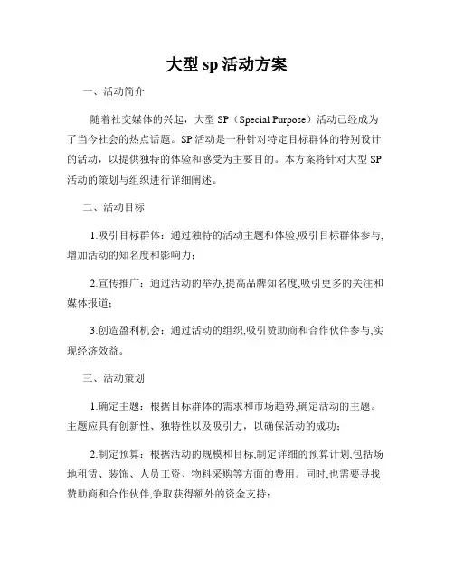 大型sp活动方案