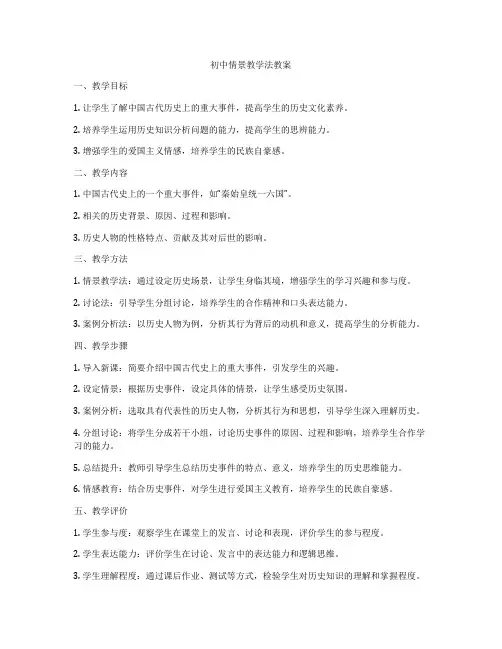 初中情景教学法教案