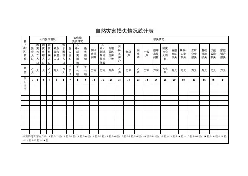 自然灾害损失情况统计表