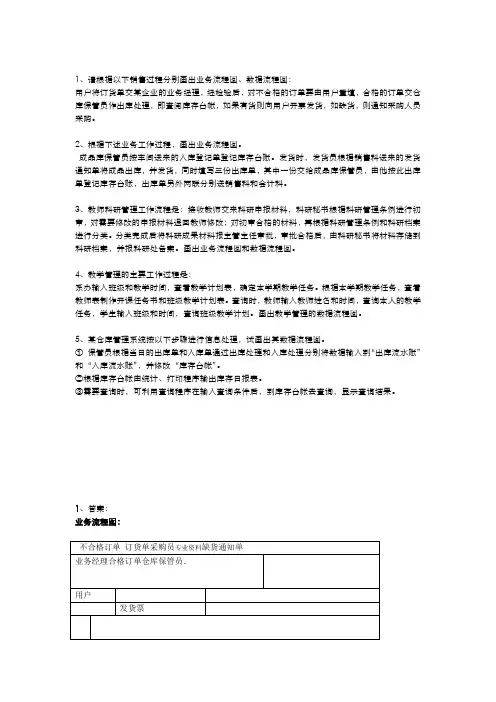 管理信息系统画图练习题及答案
