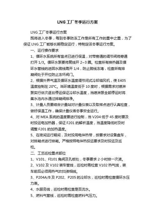LNG工厂冬季运行方案