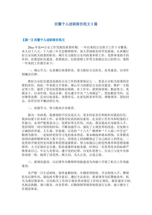 民警个人述职报告范文3篇