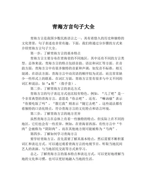 青海方言句子大全