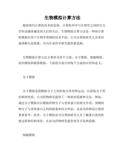 生物模拟计算方法