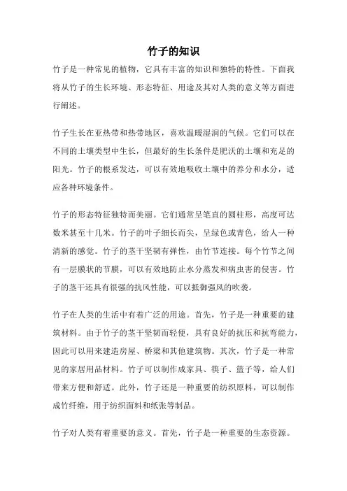 竹子的知识