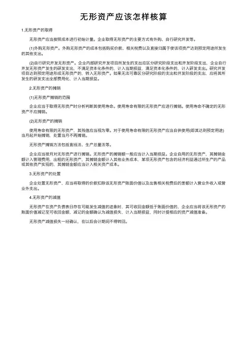 无形资产应该怎样核算