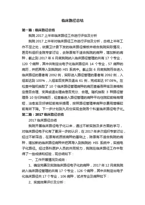 临床路径总结