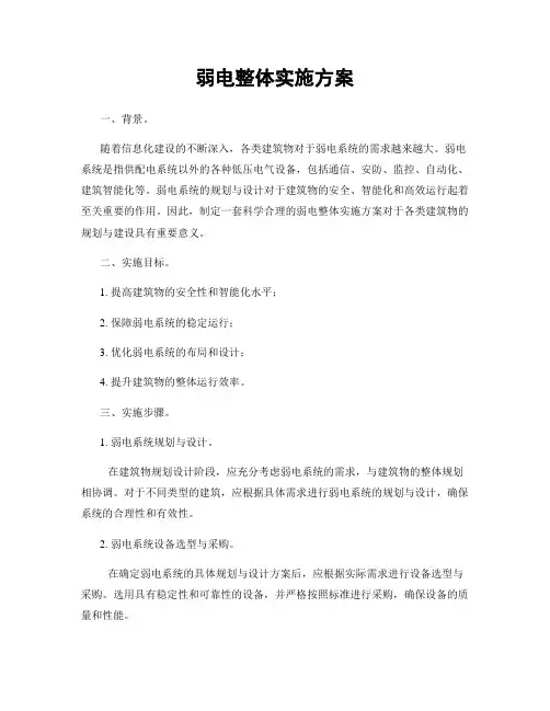 弱电整体实施方案