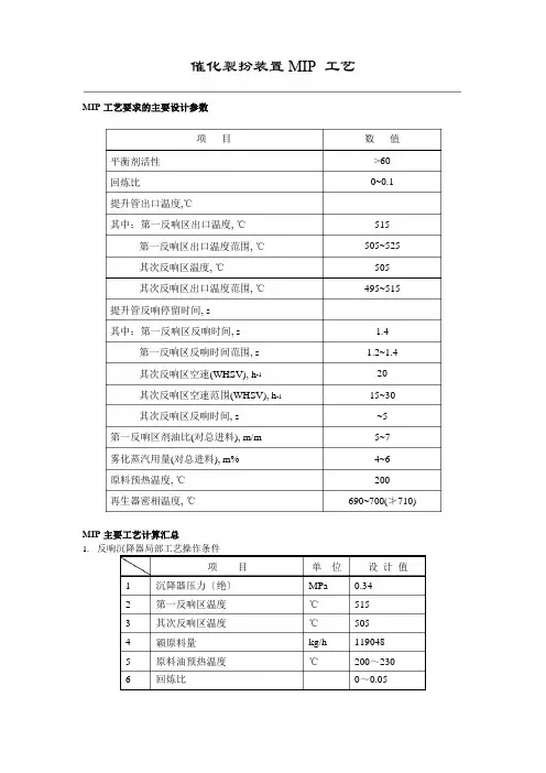催化裂化装置MIP工艺