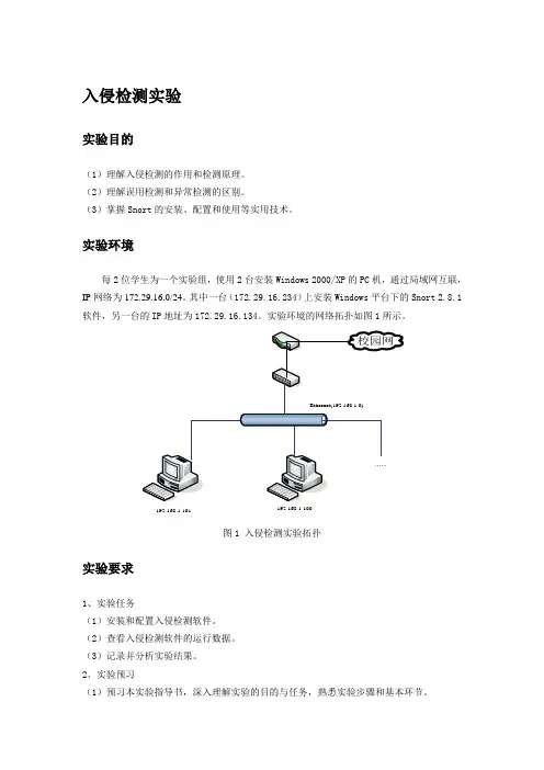 实验_Snort入侵检测实验