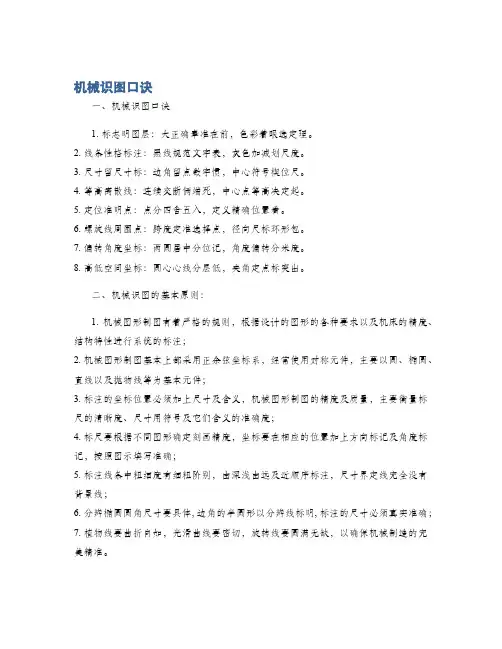 机械识图口诀