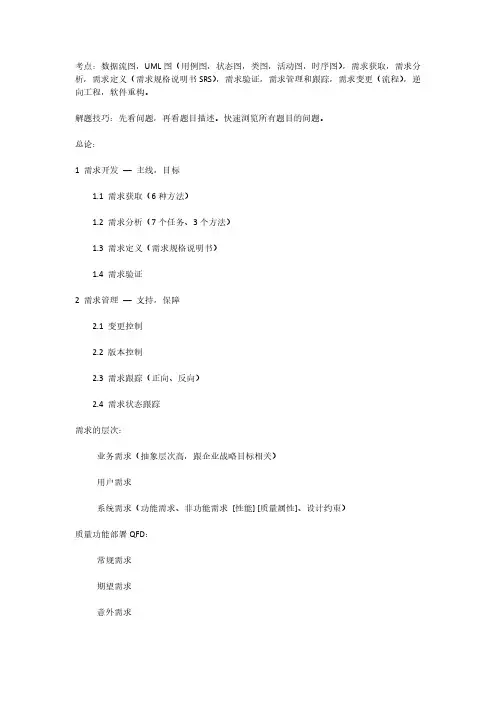 2024年软考系统分析师重要考点笔记