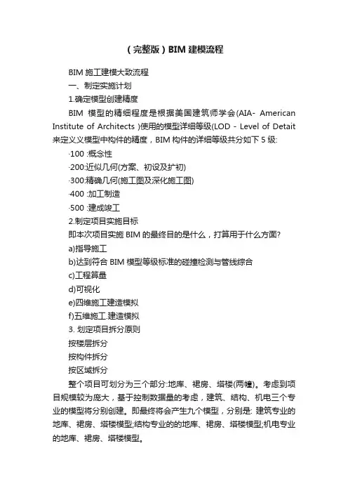 （完整版）BIM建模流程