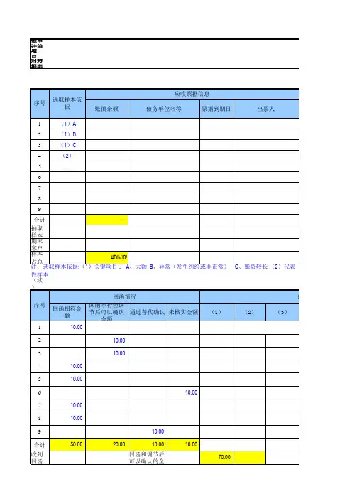 2、往来款函证信息明细表汇总(参考格式)