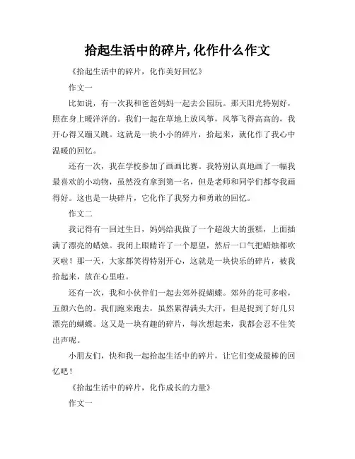 拾起生活中的碎片,化作什么作文