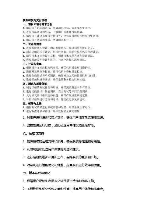软件研发与交付流程