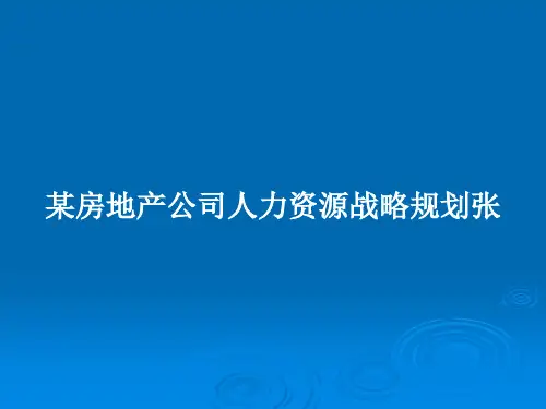 某房地产公司人力资源战略规划张PPT教案