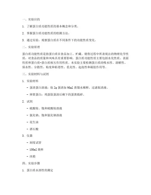 蛋白实验报告数值
