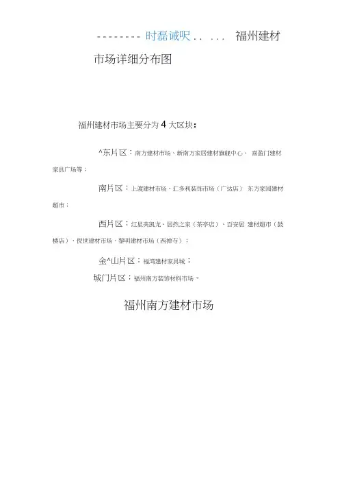 福州建材市场详细分布图